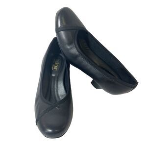 Hotter Womens UK 5.5 EU 38.5 US 7.5 Classic Pump Black Leather Heel Slip On Shoe